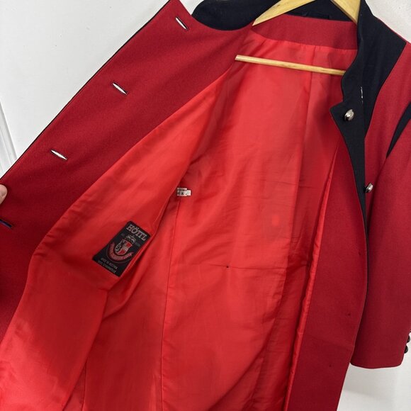 Pe-Ko Austria Woman 40 Red Marching Band Themed Coat Wool Salzburger Loden - Picture 7 of 10